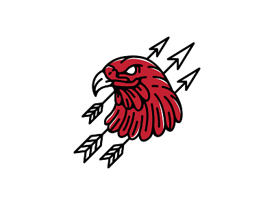 Fallen Eagle ai arrow art eagle icon illustration red sticker tattoo wild