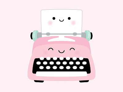 You're just my TYPE! couple doodlebug doodlebug design kawaii love paper pun punny puns so punny typewriter