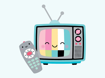 You TURN me ON! couple doodlebug doodlebug design kawaii love pun punny puns remote control so punny television tv