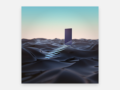TO EXIT A DREAM 5k blender cycles desert doorway murderloft render staircase surreal wallpaper
