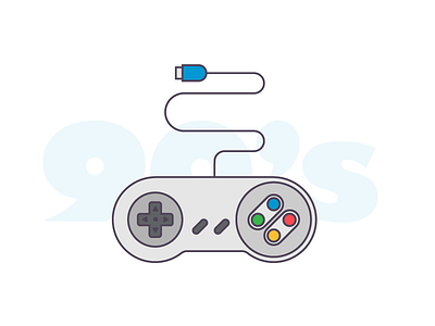 Gamepad gamepad icon iconography illustration nineties nintendo outline vector videogame