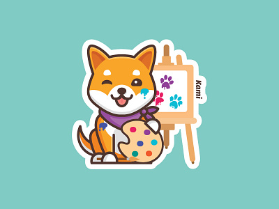 Kami Art dog kami shibainu sticker stickermule