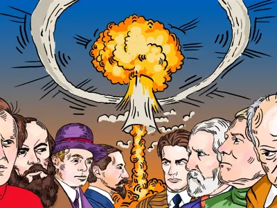 Writers in conflict affinity author designer drawing illustration writer