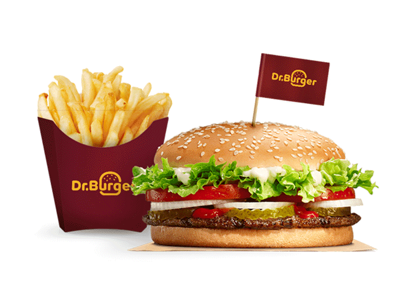 Dr. Burger Logo Options brand branding burger food fast food fries logo restaurant tasty yummy