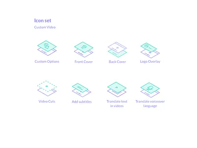 Video Options - Iconography brand custom design edit flat font icon image isometric minimal quote video