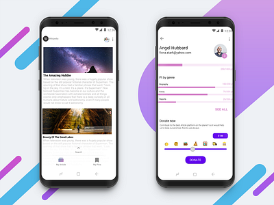 WIKI - A Encyclopedia App | Material 2.0 Design | article conceptapp design donate material materialdesign2 materialdesign2.0 minimal socialapp wikipedia