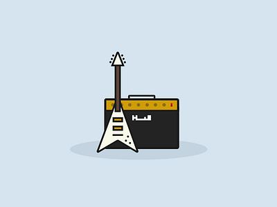 Guitar amp guitar illustration minimalist music