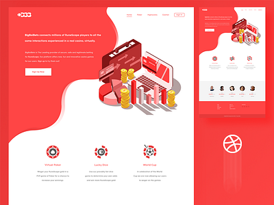 Casino Homepage UI casino crypto cryptocurrency design gambling gaming illustration isometric tool ui web