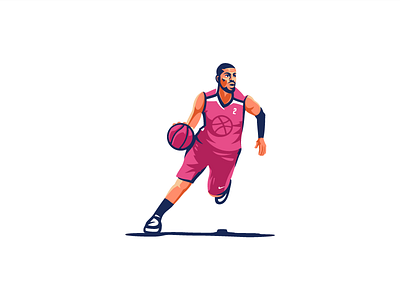 Dribbble player art basketball nba team vector