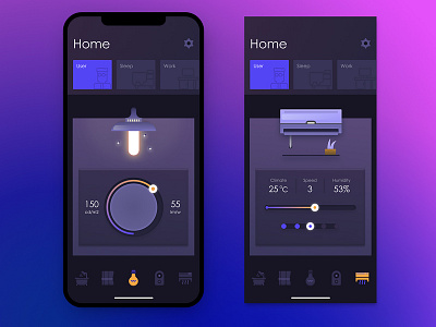 Smart Home air conditioning app home iphone light smart ui