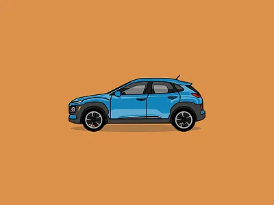 Hyundai Kona blue car car design hyundai kona suv