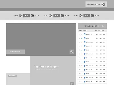 Bundesliga Homepage charts design futbol germany interactive layout portal soccer website