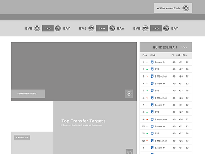 Bundesliga Homepage charts design futbol germany interactive layout portal soccer website