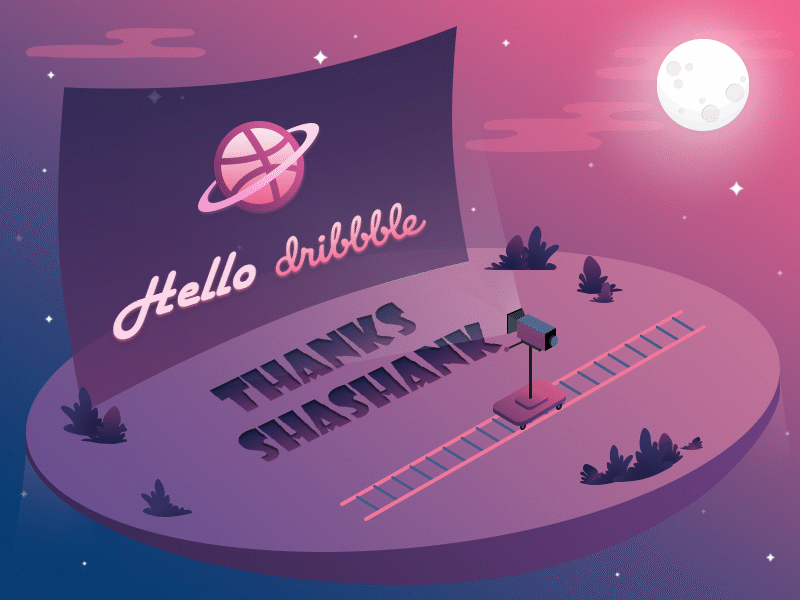 Hello Dribbble debut dribbble debut gif animation hello dribbble illustration projection