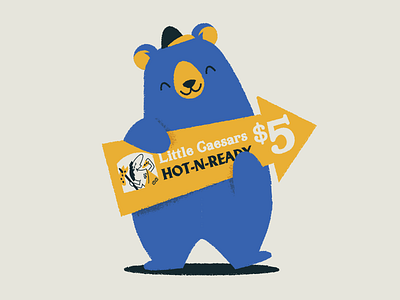 Side Hustle arrow bear california dancing little caesars pizza sign sign dancer