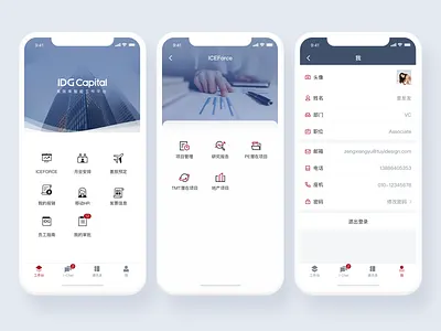 UI design for IDG Capital business financial icon ui