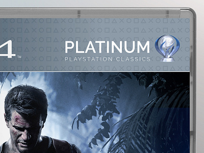 PlayStation 4 Platinum Case Detail boxart branding concepts gaming icons logo mock up packaging playstation ps4 silver videogames