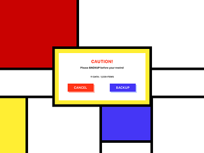 up art blue cancel caution modern art popup red yellow