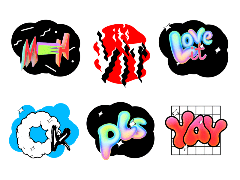 More of Giphy animated stickers✨ animated design gif giphy imessage lettering motion pack reaction sticker typography