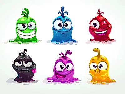 Funny Jelly cartoon characters jelly vector