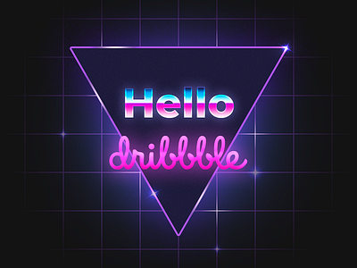 Hello Dribbble 80 s debut retrowave vhs