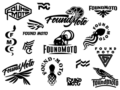 Found Moto concepts animal bike crow eagle fmc foundmoto hummingbird logo mammoth monogram snake symbol