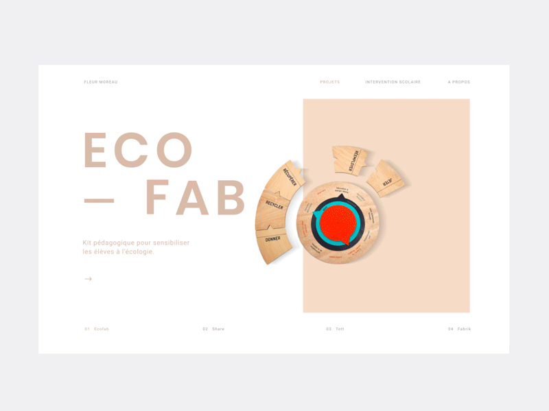 Fleur Moreau Portfolio animation design gif interactive interface layout portfolio slider transition ui ux web design