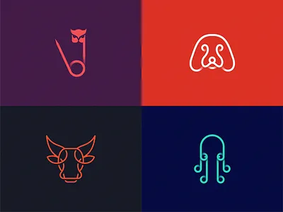 Hi guys. My collection of animals. brand design icon logo yuro