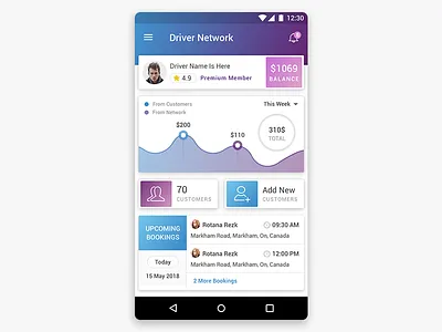 Taxi App Driver android material design mobile app mobile design taxi app ui ux