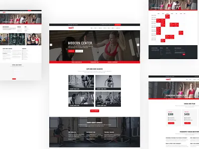 Fitness Website Design clean fitness landingpage location membership pricing plan time table webdesign