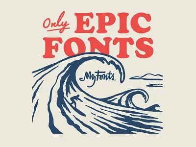 My Fonts Surf Ads gnar illustration myfonts ocean shred surf waves