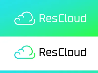 ResCloud cloud design digital gradient graphic green icon logo minimal modern simple symbol
