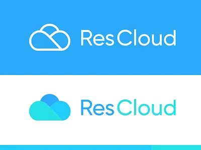 ResCloud blue cloud design digital graphic icon identity logo minimal modern simple symbol