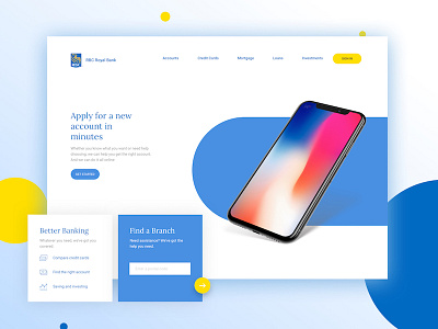 RBC Concept bank banking colorful concept dailyui design finance flat graphic landing ui web