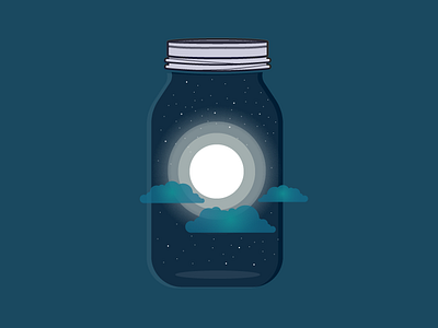 Moon in Jar 2 mason jar moon night stars