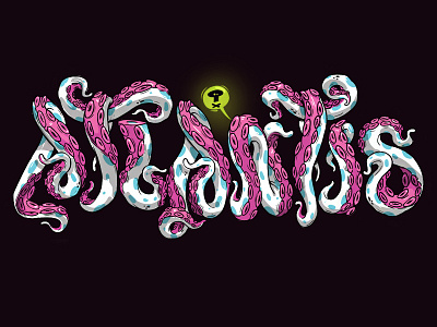 Atlantis art atlantis blue design graffiti illustration letters octopus sea streetart summer t shrt