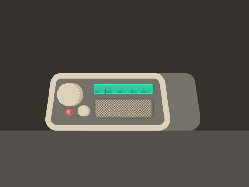 VIntage Radio 3d animation design fake3d flat illustration radio vintage