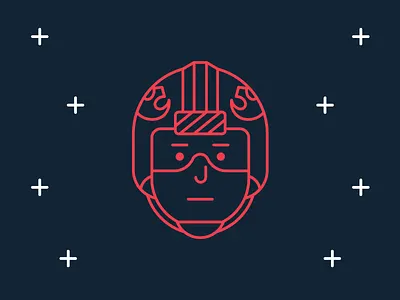 Star Wars Icons: X Wing Pilot darth vader disney flat han solo icon line luke skywalker movie pilot space star wars x wing