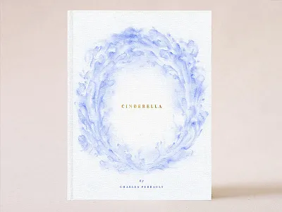 Cinderella book cover childrens book dreamy fairytale fancy fantasy feminine floral illustration flourishes ornate storybook