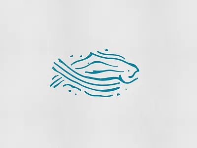 Flowing Fish fish icon liquid logo ocean river salmon sea water waves