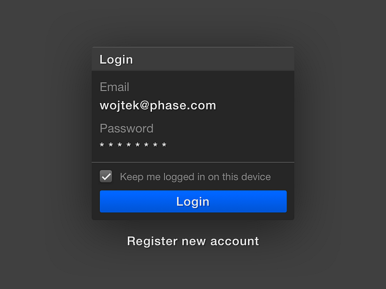 Phase – Login Screen? by Wojciech Dobry for Phase on Dribbble