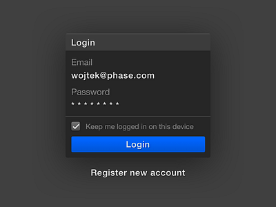 Phase – Login Screen? account login phase ui ux