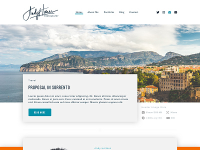 Andy Holmes Photography - Homepage photographer photography photography portfolio portfolio sketch ui ux website website design
