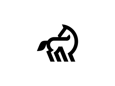 Horse animal branding geometry horse icon identity illustration line logo logotype minimalism nature tail