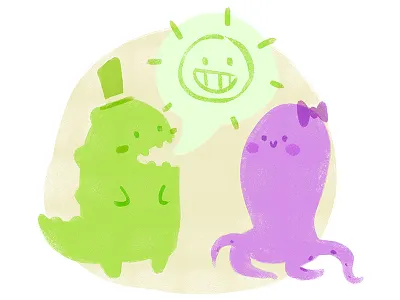 Some Friendly Monsters digital painting illustration monsters