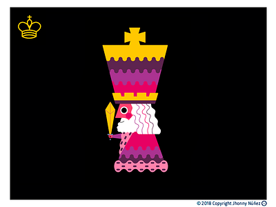 THE KING chess colombian color palette dame illustration ilustración jhonny núñez king rey uiux vector art