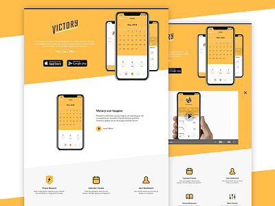 The Victory App Landing Page app design iphone x landing page victory web design