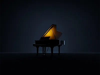 Walker Piano Concept Render 3d animation blender dark gui model piano render