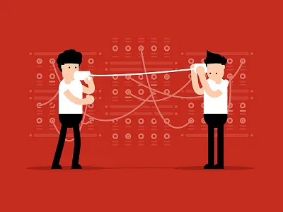 Lost and found communication illustration phone red switch vector