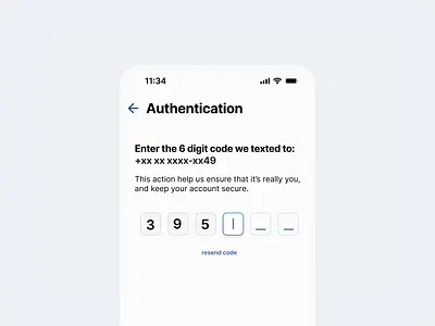 Two-factor Authentication mobile ui
